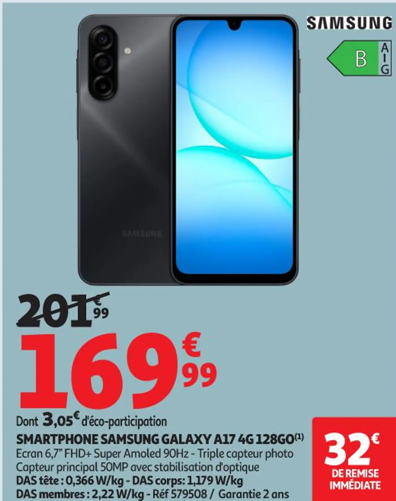 SMARTPHONE SAMSUNG GALAXY A17 4G 128GO