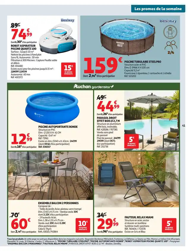 newspaper image - PISCINE AUTOPORTANTE RONDE - Auchan Hypermarché