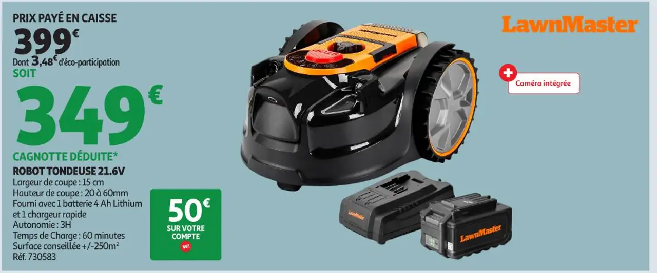 ROBOT TONDEUSE 21.6V LawnMaster