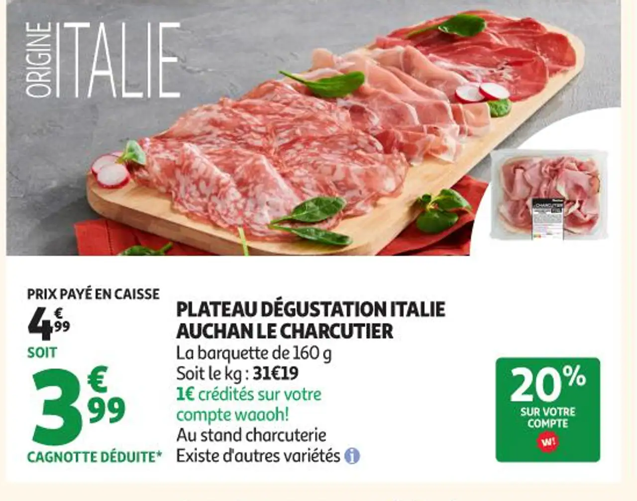 PLATEAU DÉGUSTATION ITALIE AUCHAN LE CHARCUTIER