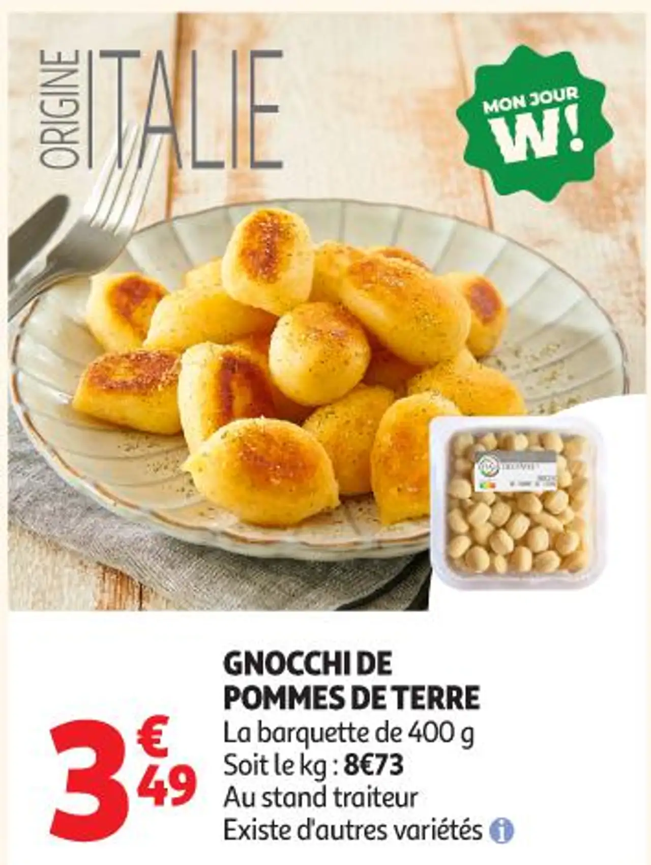 GNOCCHI DE POMMES DE TERRE La barquette de 400 g