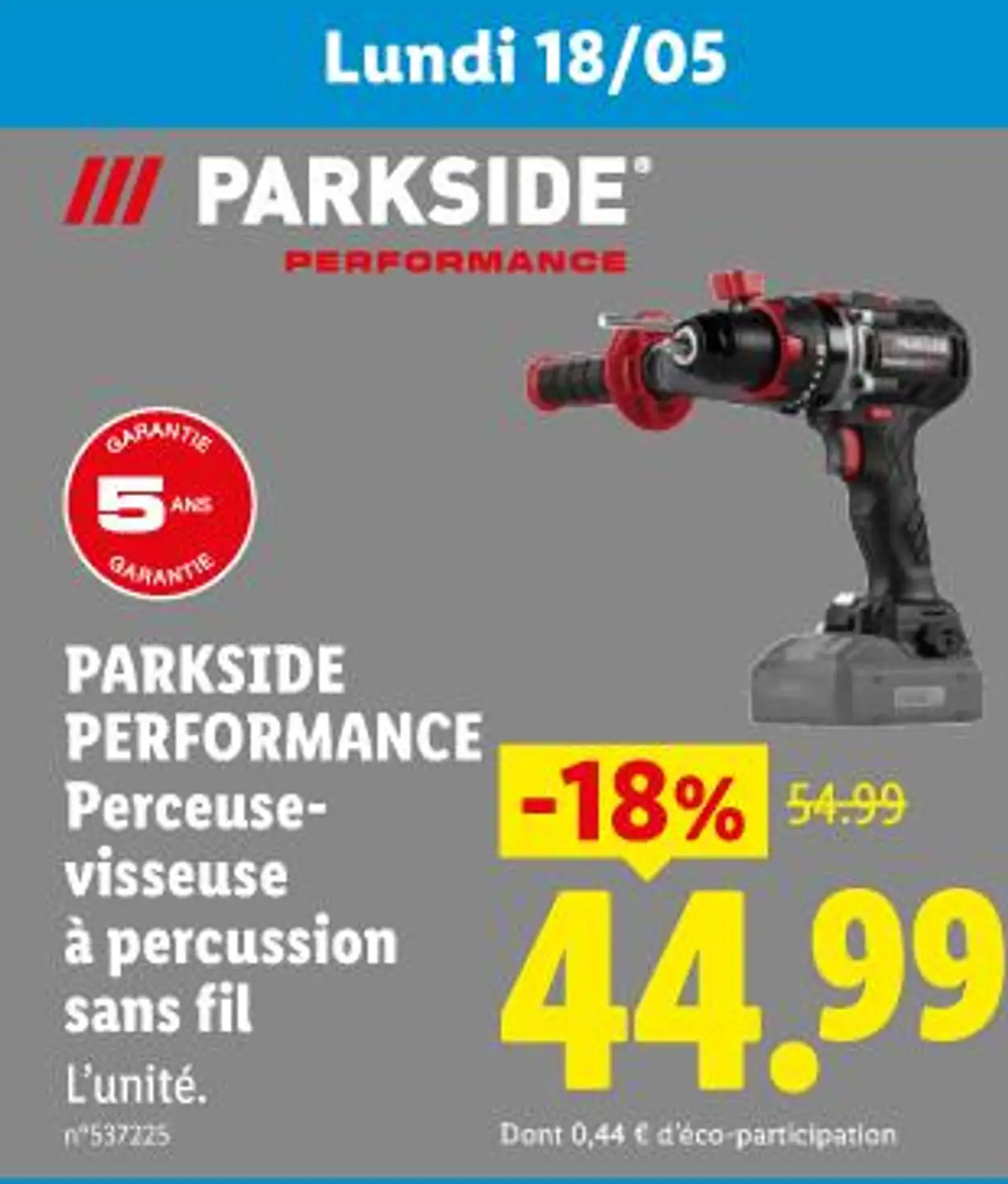PARKSIDE PERFORMANCE Perceuse-visseuse à percussion sans fil