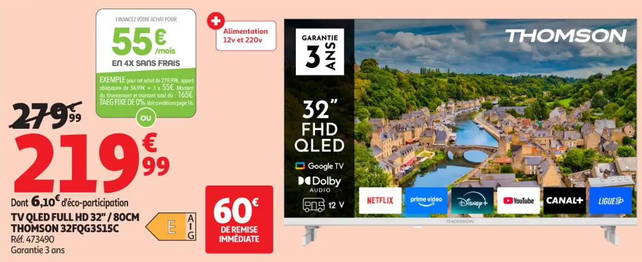 TV QLED FULL HD 32" / 80CM THOMSON 32FQG3S15C