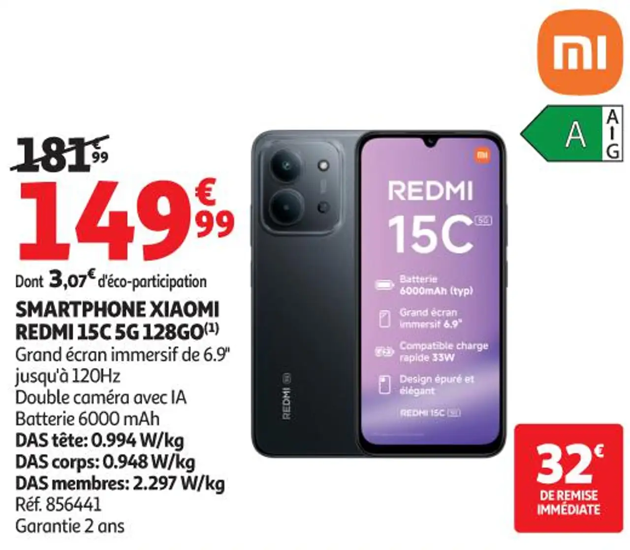 SMARTPHONE XIAOMI REDMI 15C 5G 128GO