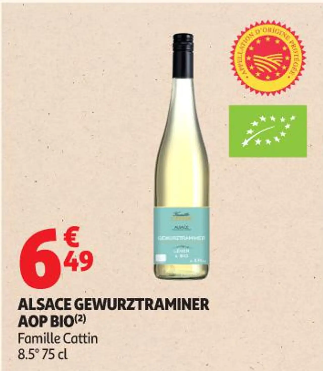 ALSACE GEWURZTRAMINER AOP BIO(2) Famille Cattin 8.5°
