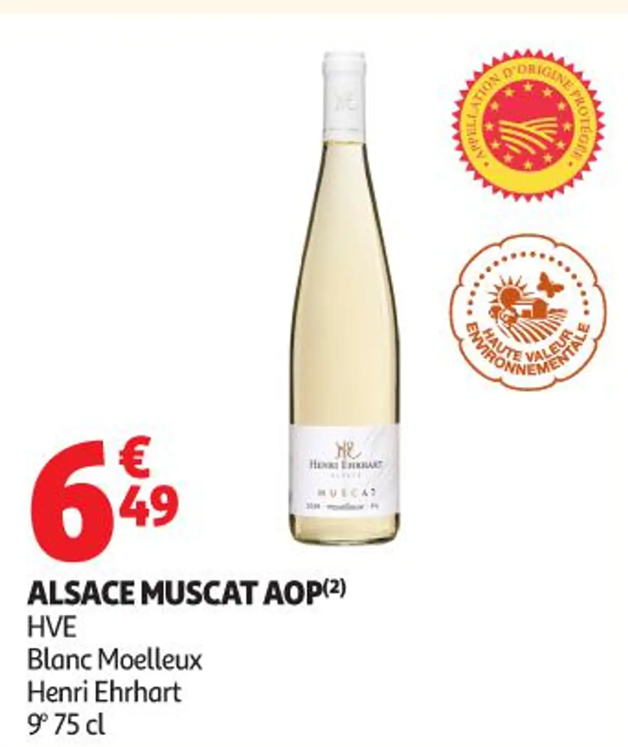 ALSACE MUSCAT AOP(2) HVE Blanc Moelleux Henri Ehrhart 9°