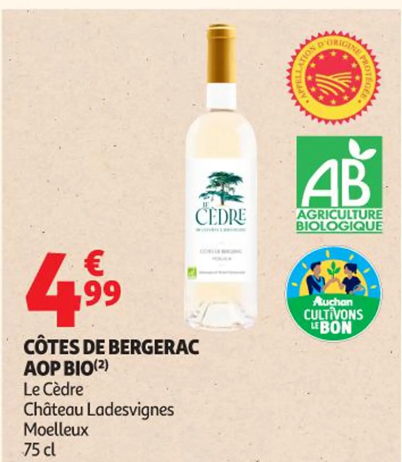 CÔTES DE BERGERAC AOP BIO(2) Le Cèdre Château Ladesvignes Moelleux