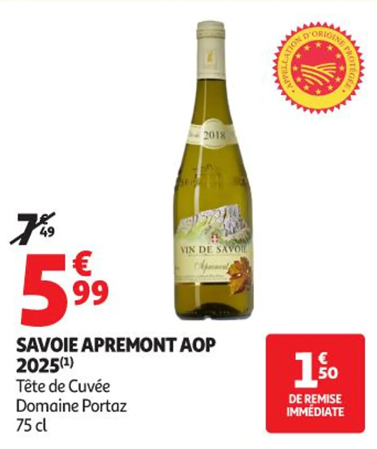 SAVOIE APREMONT AOP 2025(1) Tête de Cuvée Domaine Portaz 75 cl