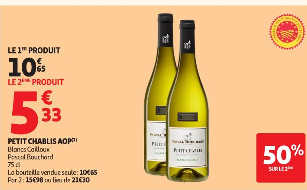 PETIT CHABLIS AOP(1) Blancs Cailloux Pascal Bouchard 75 cl