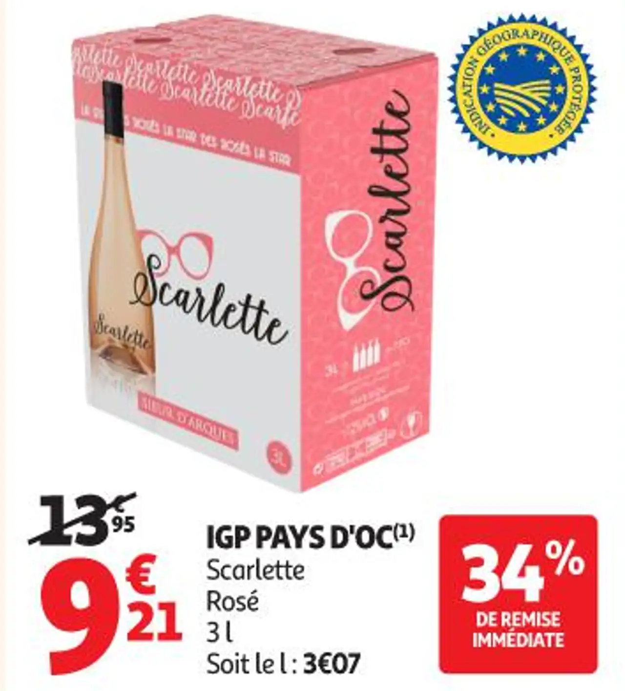IGP PAYS D'OC(1) Scarlette Rosé 3 l