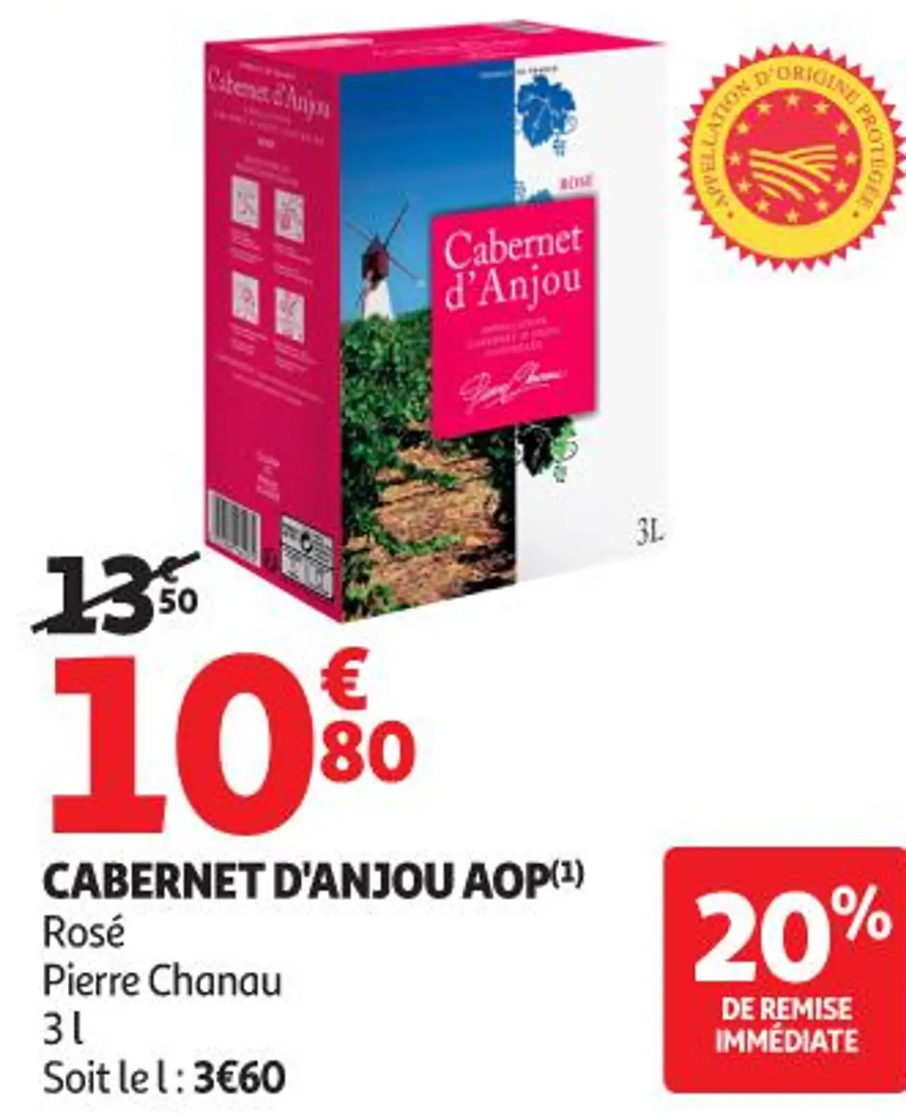CABERNET D'ANJOU AOP(1) Rosé Pierre Chanau 3 l