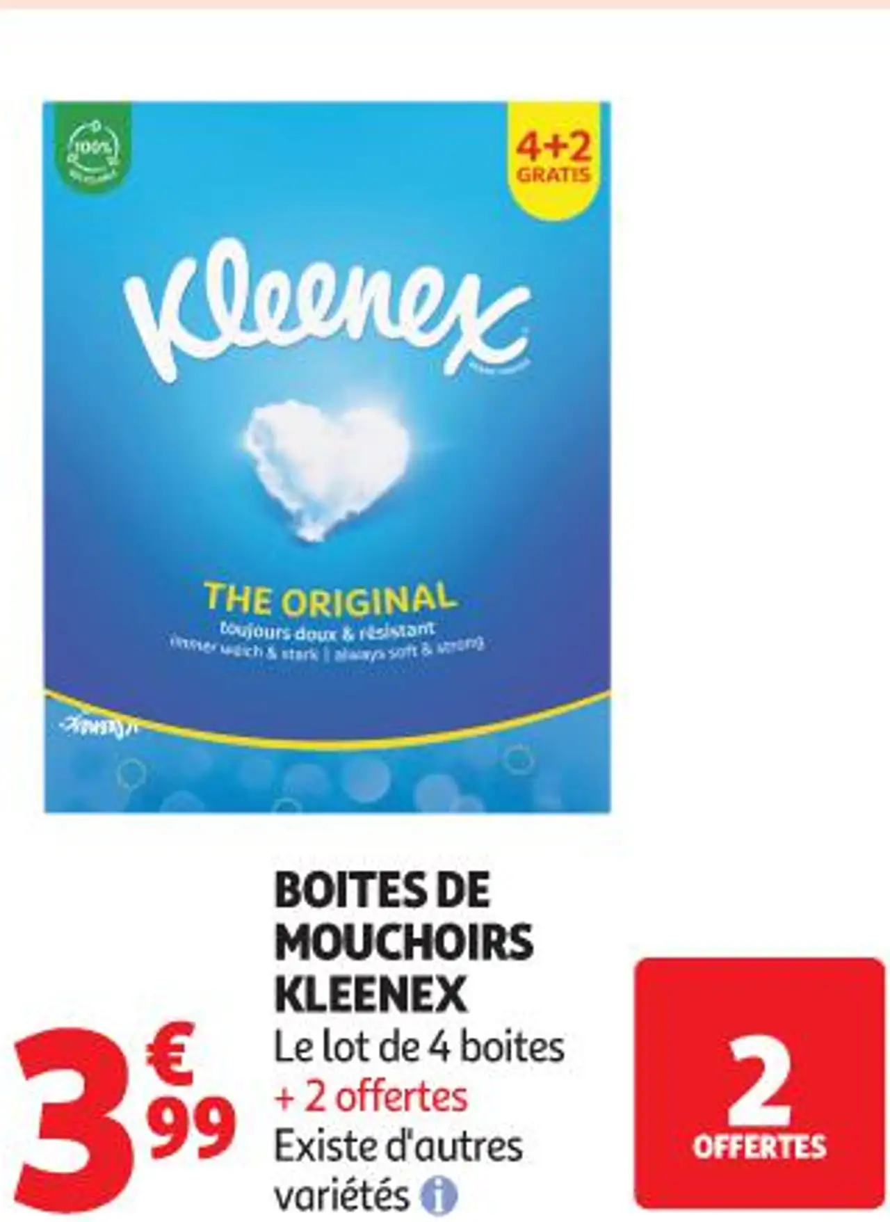 BOITES DE MOUCHOIRS KLEENEX