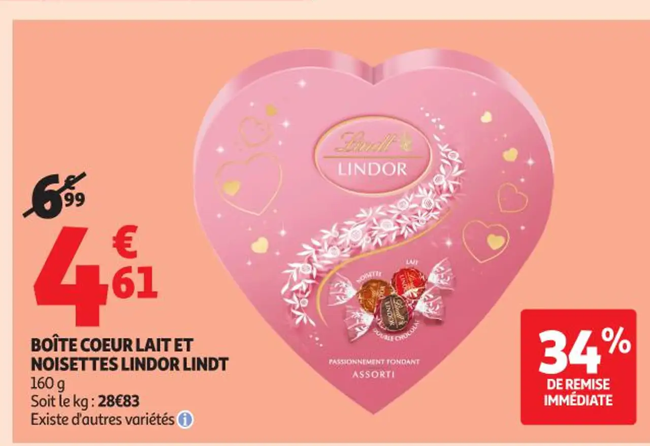 BOÎTE COEUR LAIT ET NOISETTES LINDOR LINDT