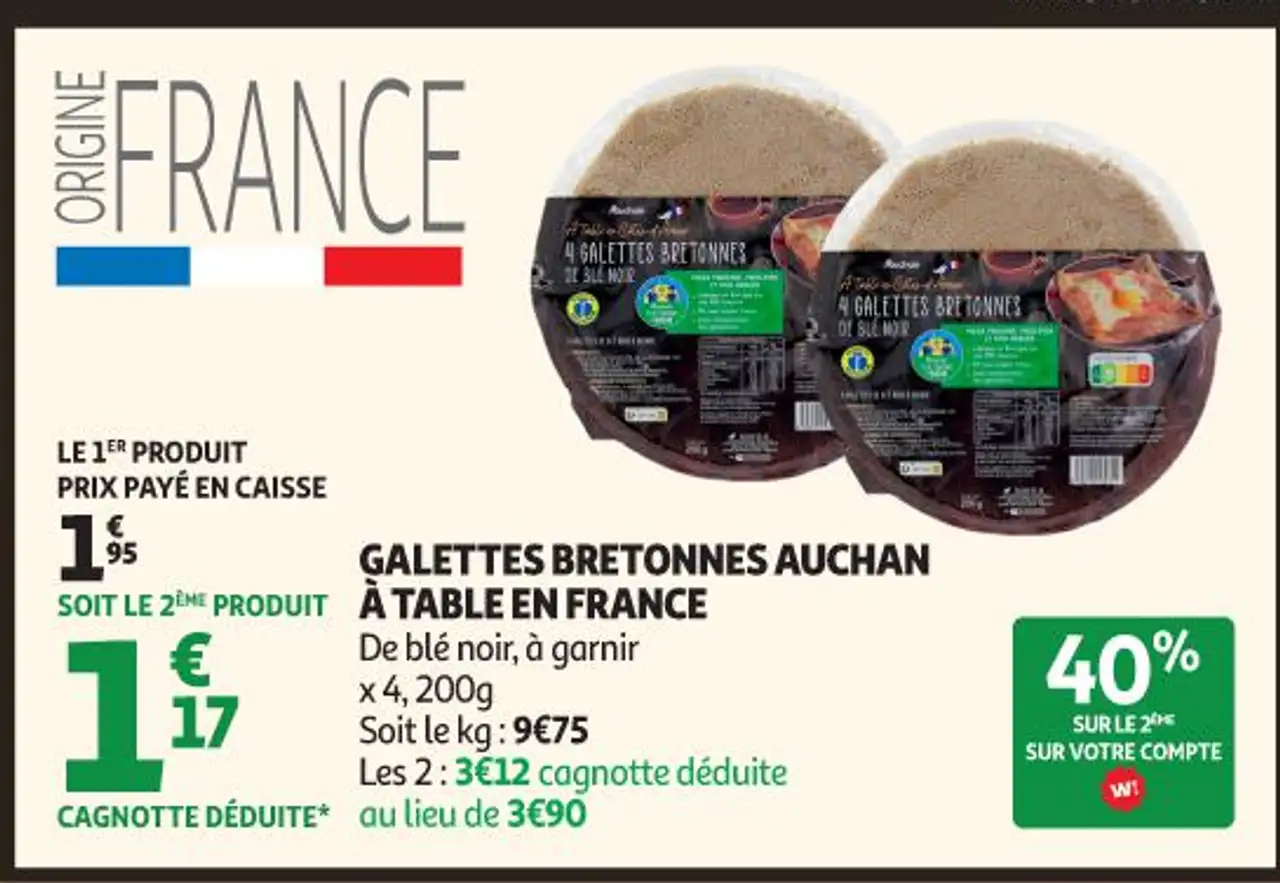 GALETTES BRETONNES AUCHAN À TABLE EN FRANCE