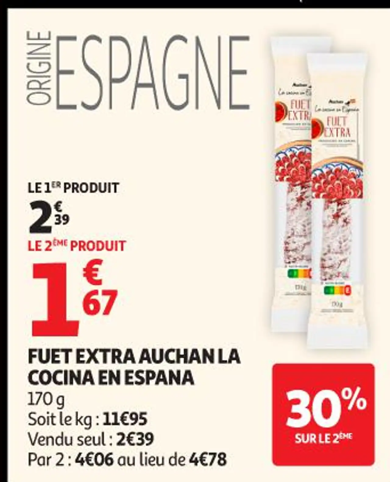FUET EXTRA AUCHAN LA COCINA EN ESPANA