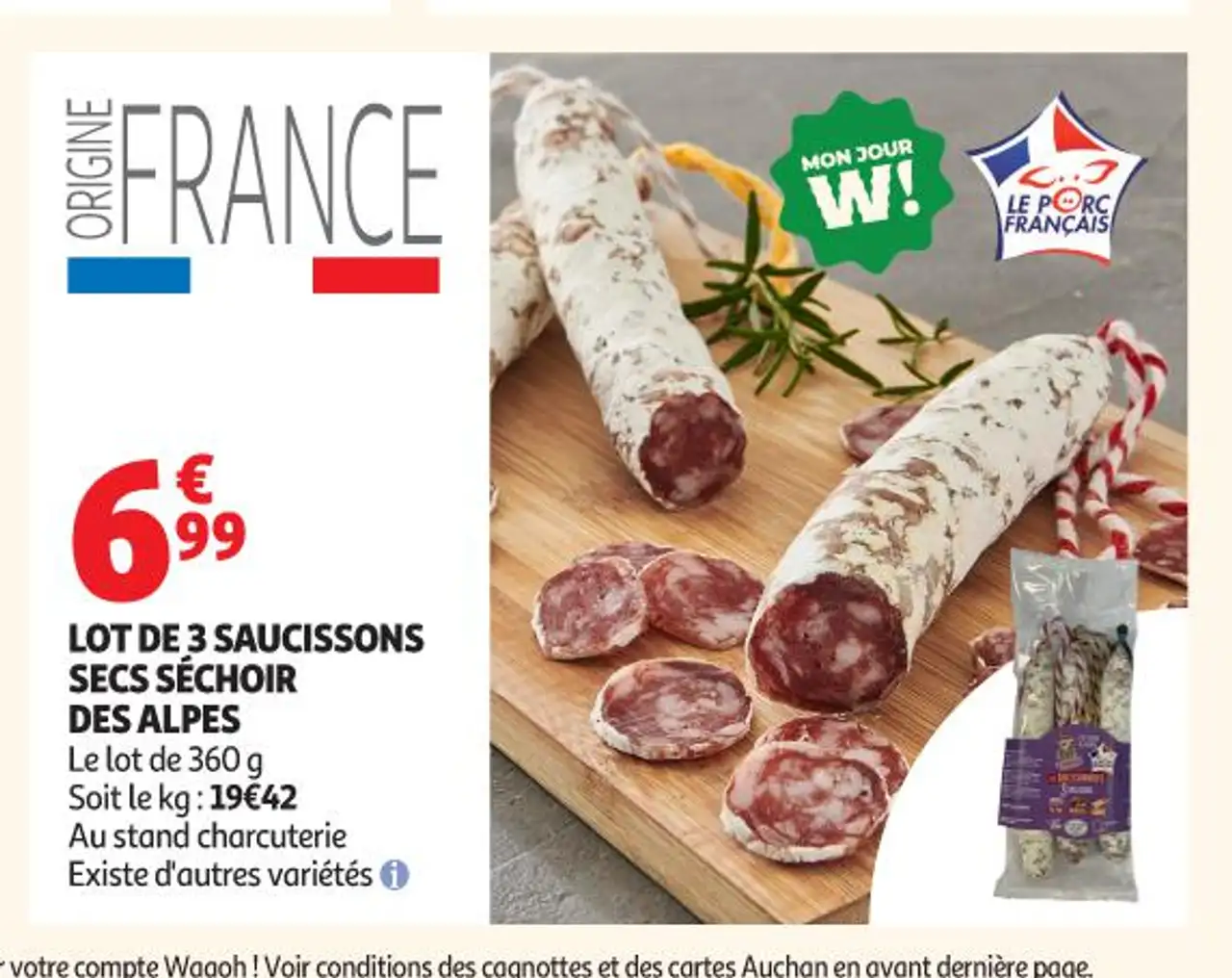 LOT DE 3 SAUCISSONS SECS SÉCHOIR DES ALPES