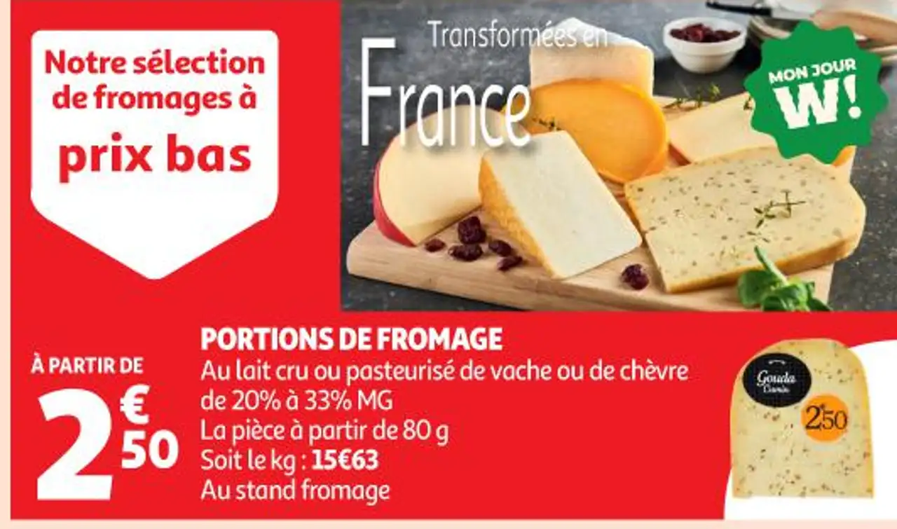 PORTIONS DE FROMAGE