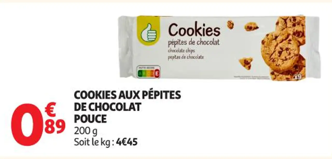 COOKIES AUX PÉPITES DE CHOCOLAT POUCE