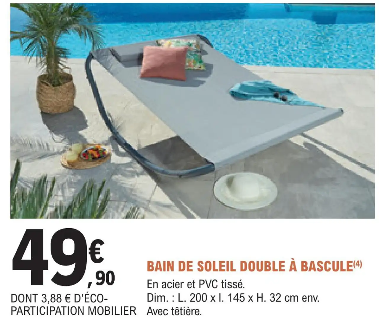 BAIN DE SOLEIL DOUBLE À BASCULE