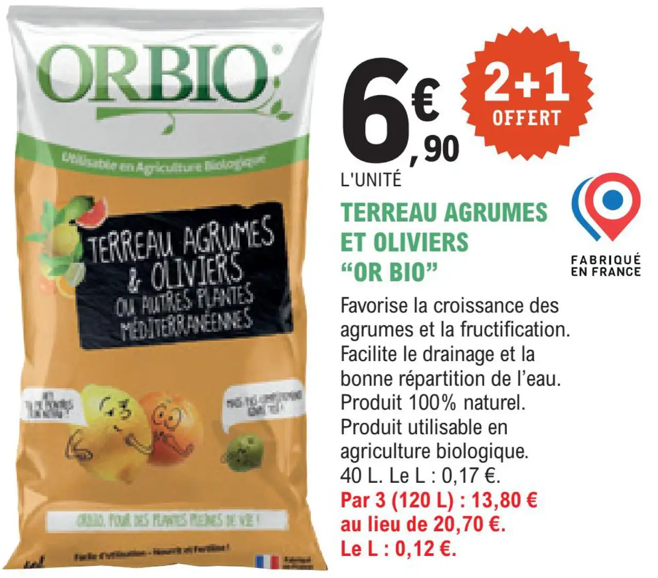 TERREAU AGRUMES ET OLIVIERS "OR BIO"