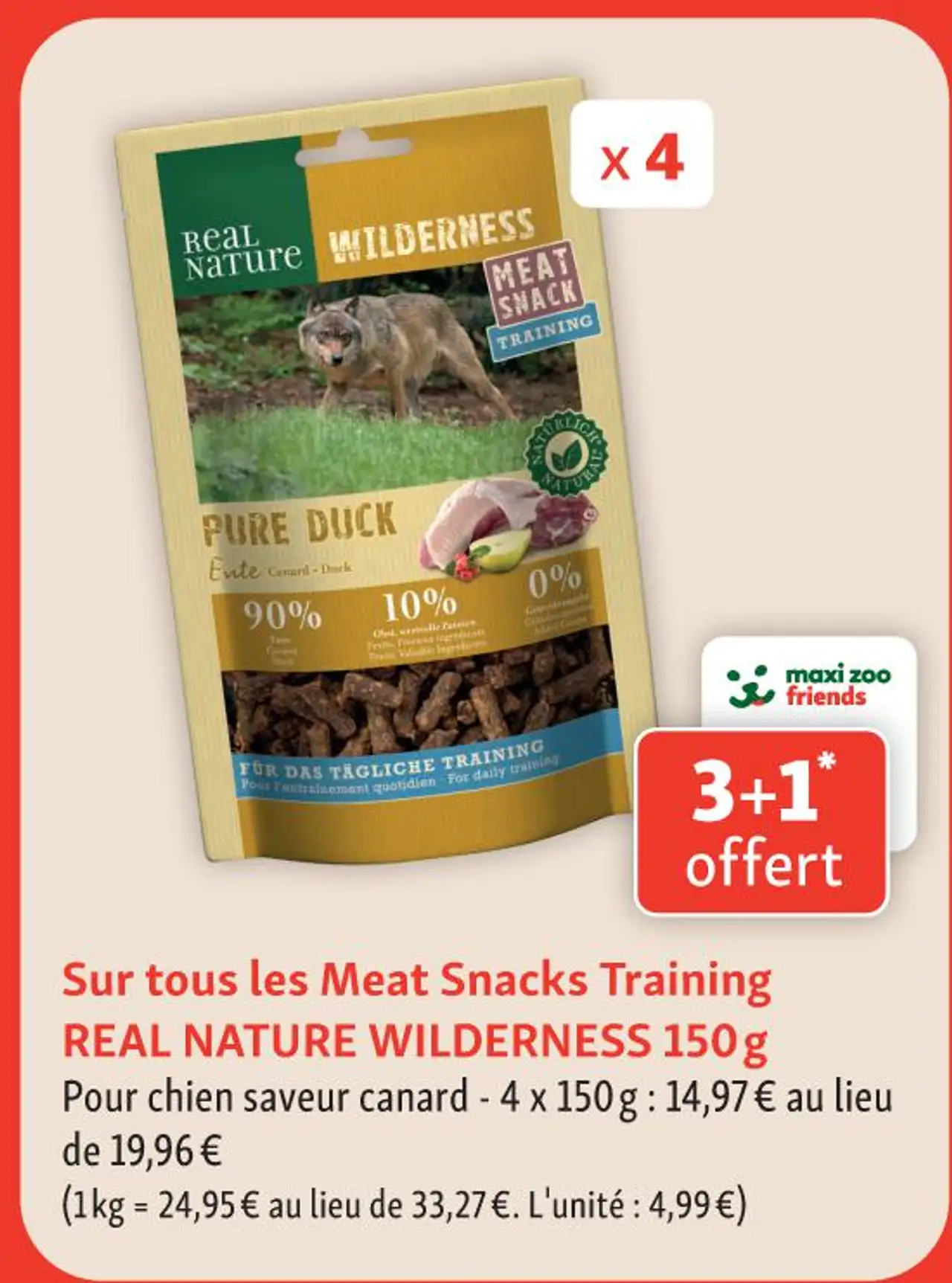 Sur tous les Meat Snacks Training REAL NATURE WILDERNESS 150g