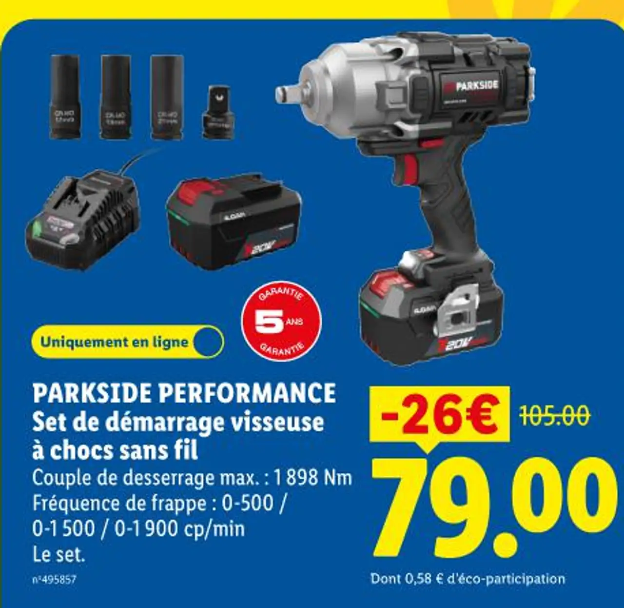 PARKSIDE PERFORMANCE Set de démarrage visseuse à chocs sans fil