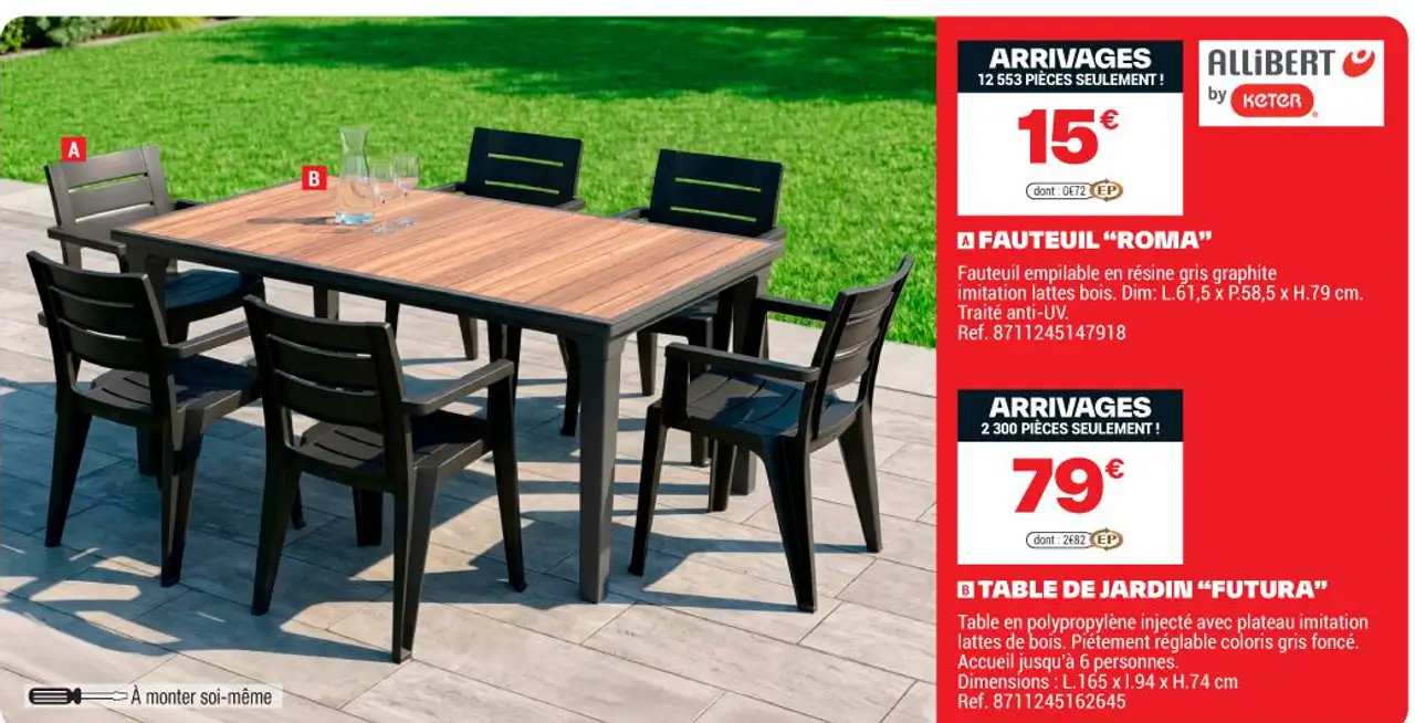 TABLE DE JARDIN "FUTURA" ALLIBERT by KETER