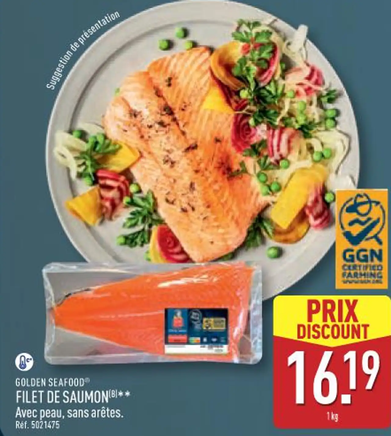 GOLDEN SEAFOOD® FILET DE SAUMON Avec peau, sans arêtes.