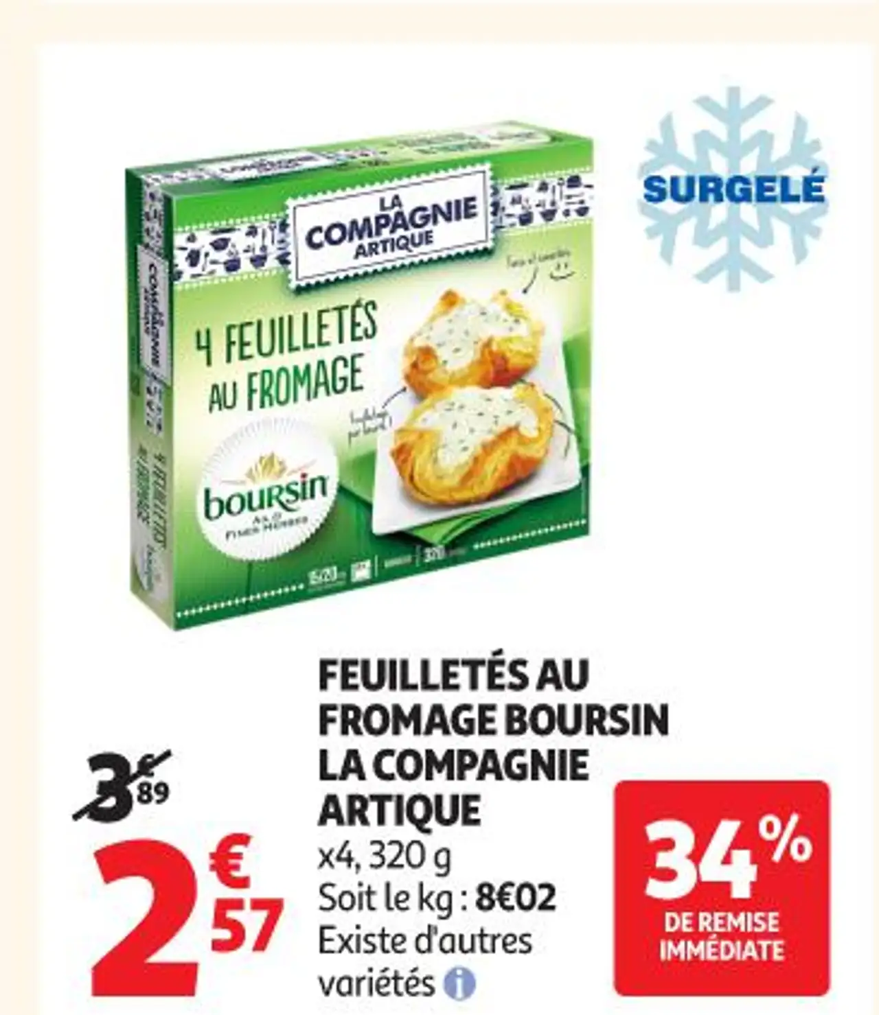 Feuilletés au fromage Boursin la Compagnie Artique