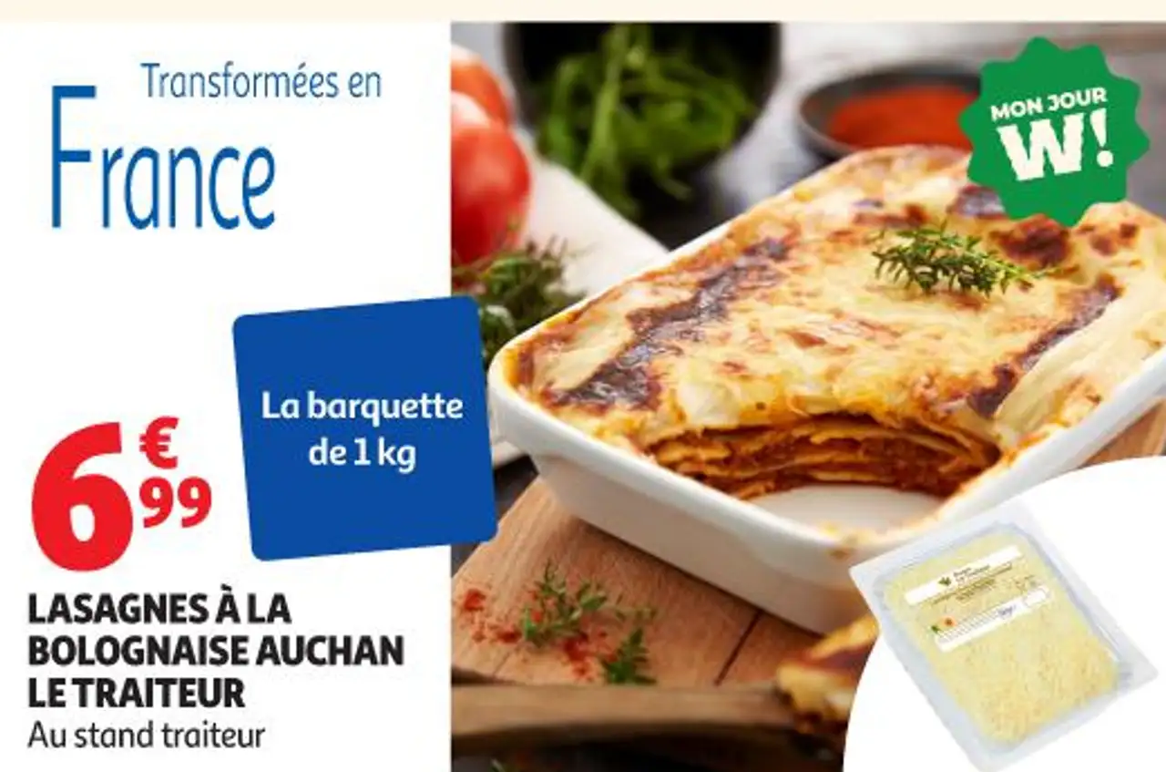 LASAGNES À LA BOLOGNAISE AUCHAN LE TRAITEUR