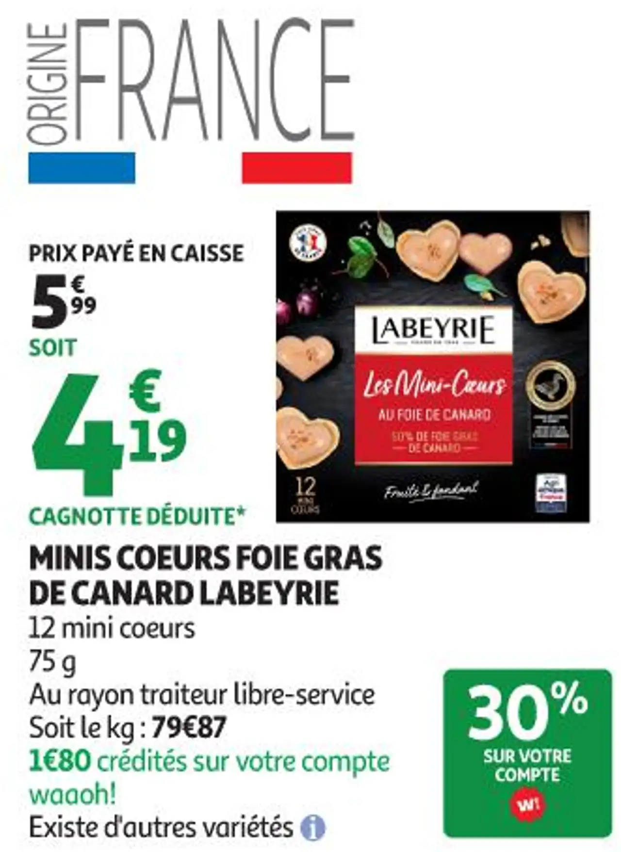 MINIS COEURS FOIE GRAS DE CANARD LABEYRIE