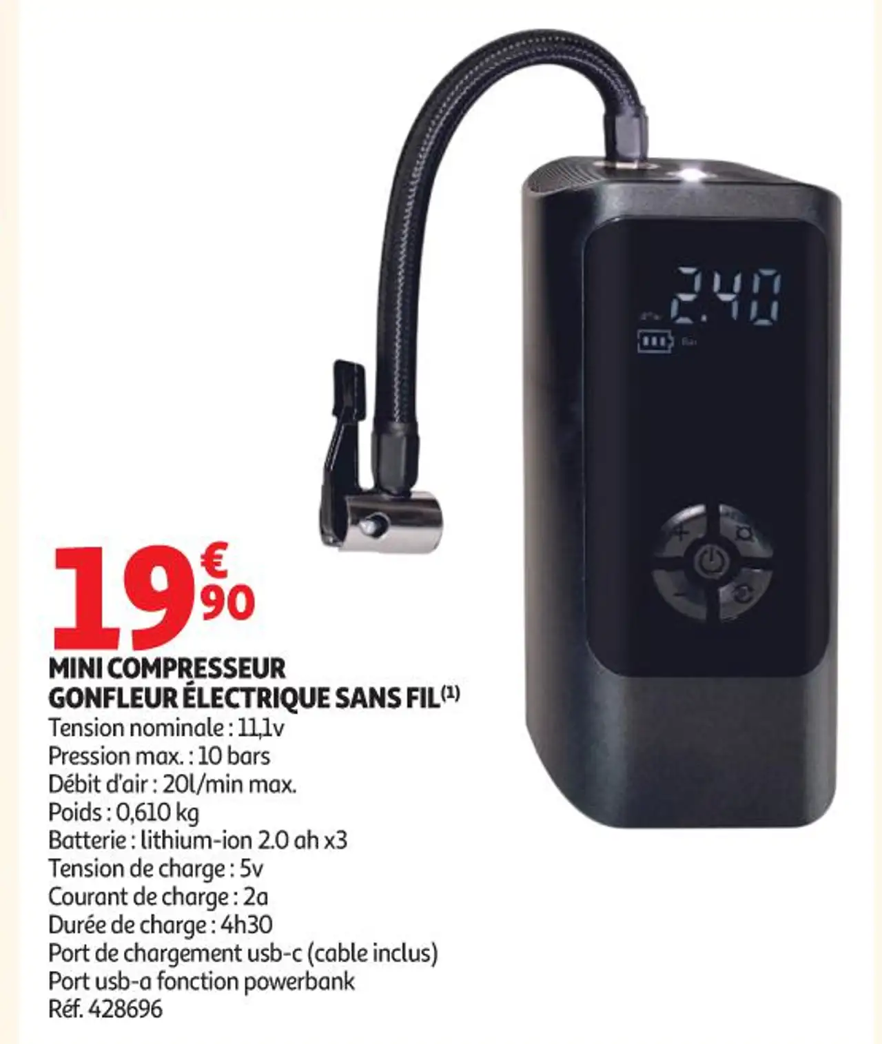 MINI COMPRESSEUR GONFLEUR ÉLECTRIQUE SANS FIL(1)