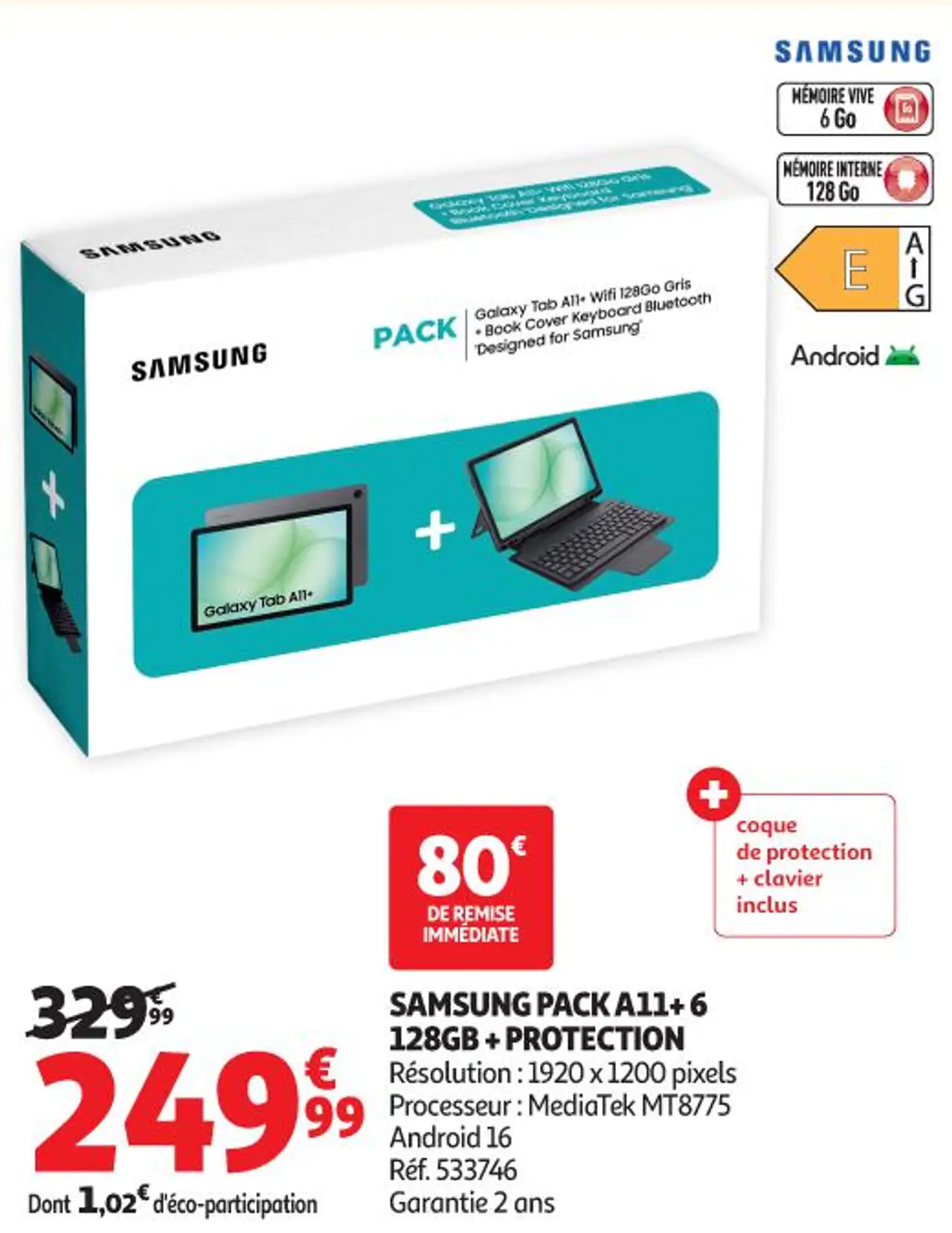 SAMSUNG PACK A11+ 6 128GB+ PROTECTION