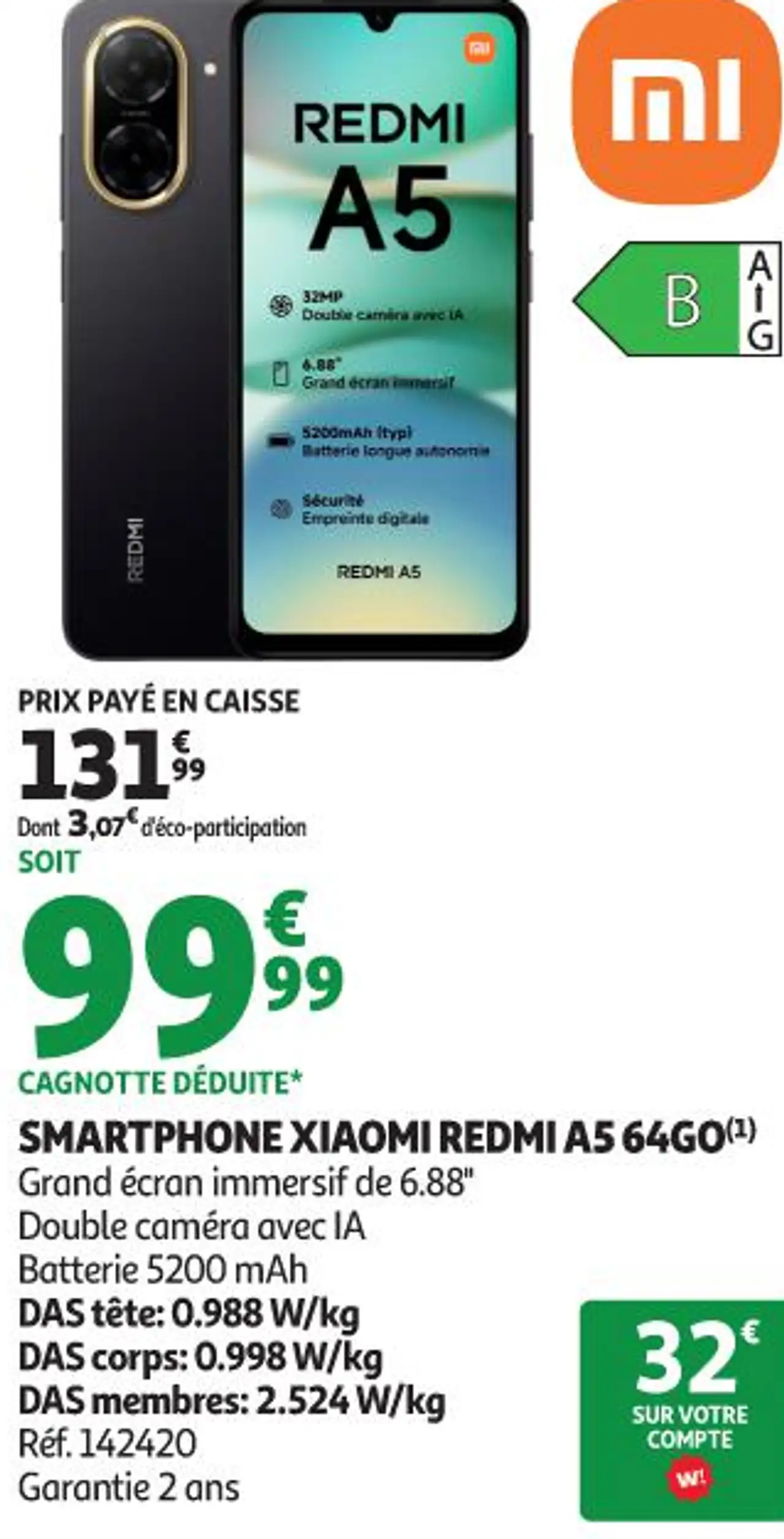 SMARTPHONE XIAOMI REDMI A5 64GO(1)
