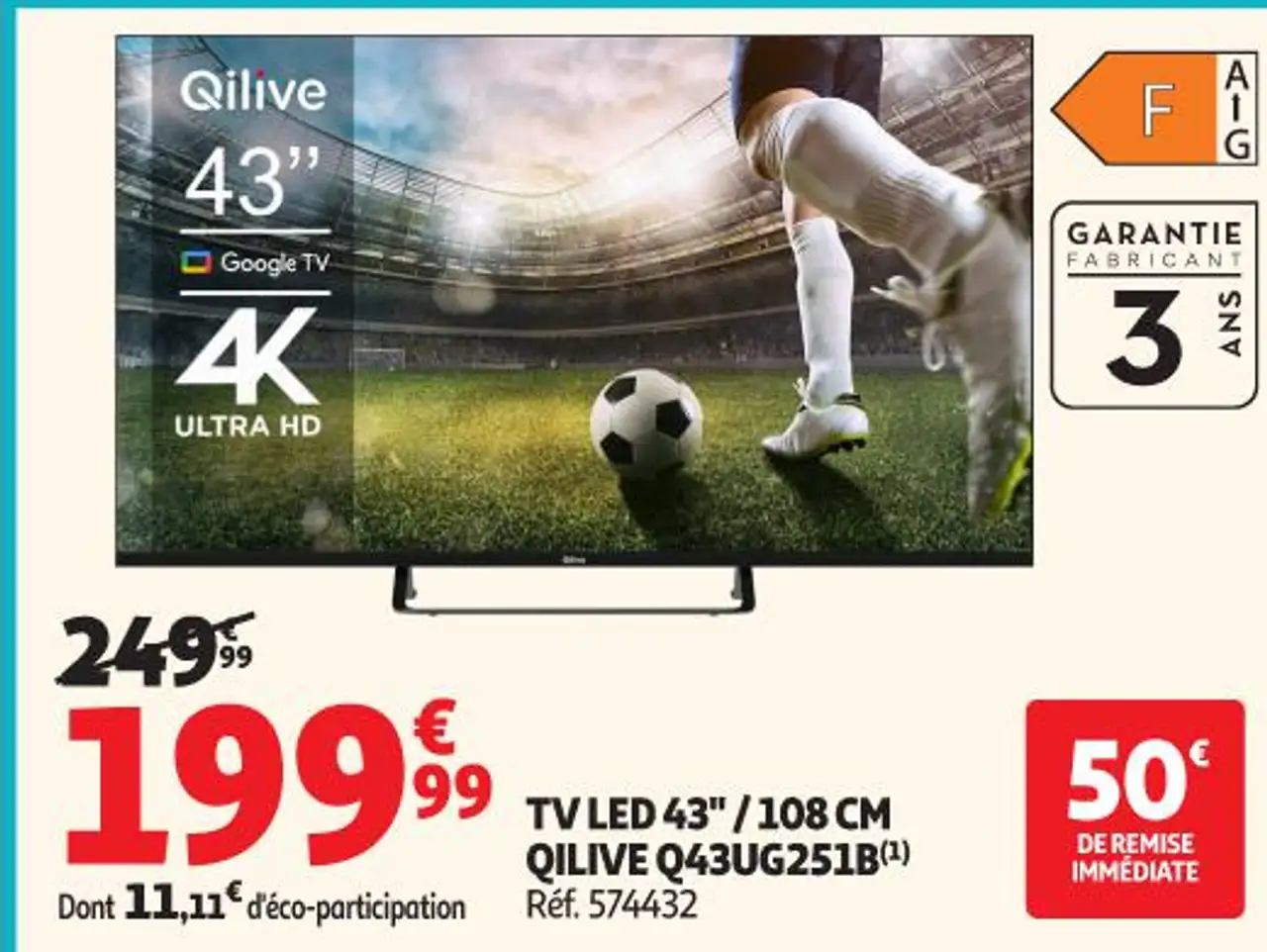 TV LED 43" / 108 CM QILIVE Q43UG251B