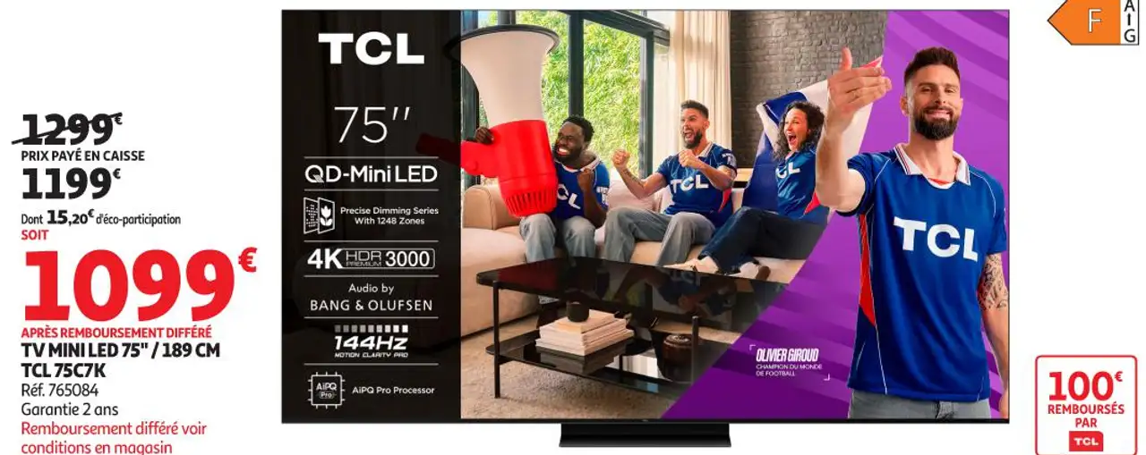 TV MINI LED 75" / 189 CM TCL 75C7K