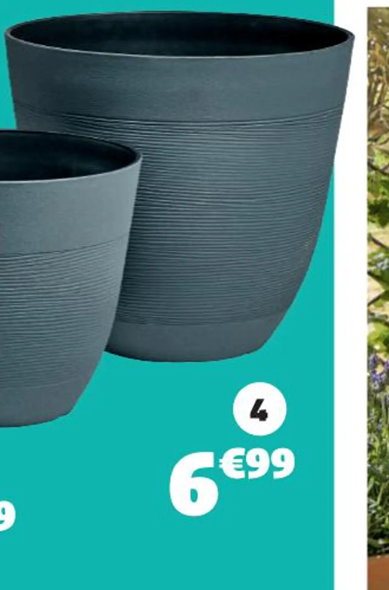 CACHE-POT EFFET LIGNE Ø40X36 CM, POLYPROPYLÈNE