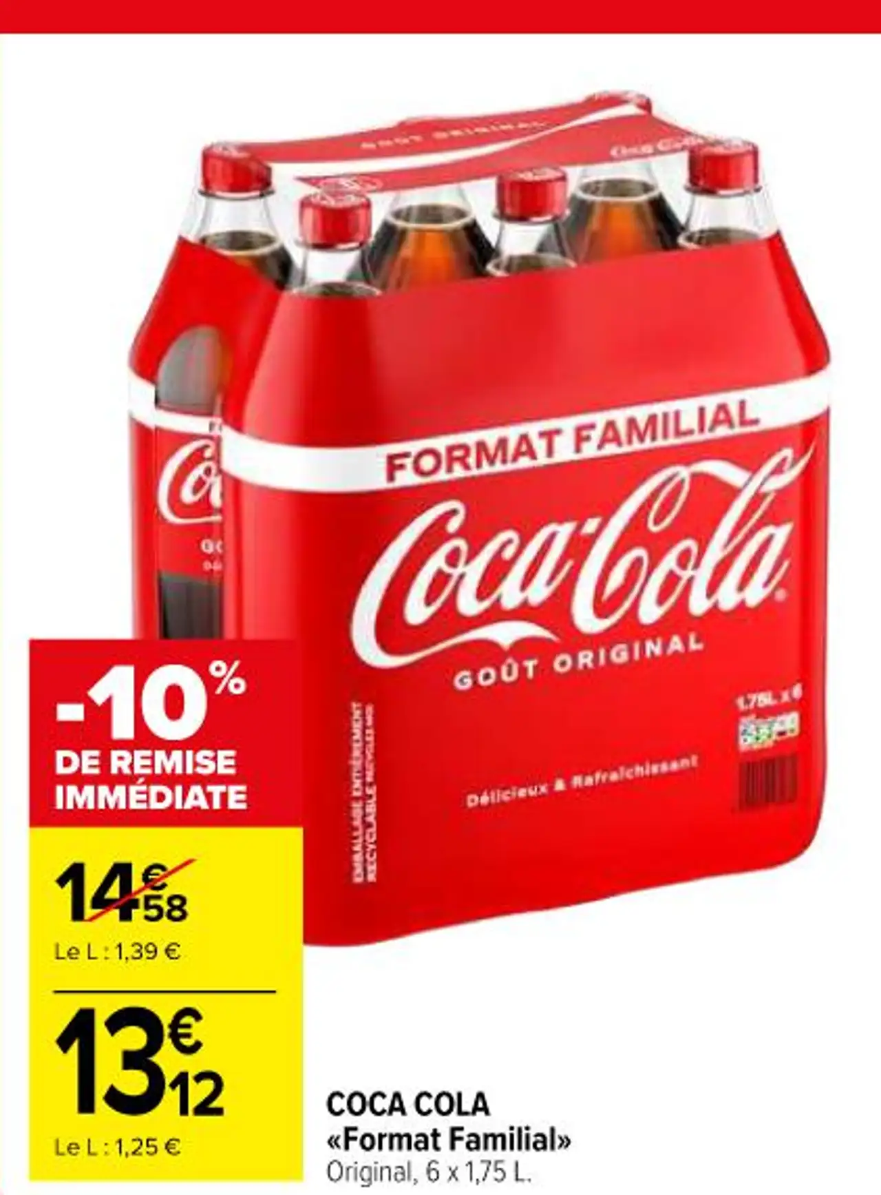 COCA COLA <<Format Familial>> Original, 6 x 1,75 L.