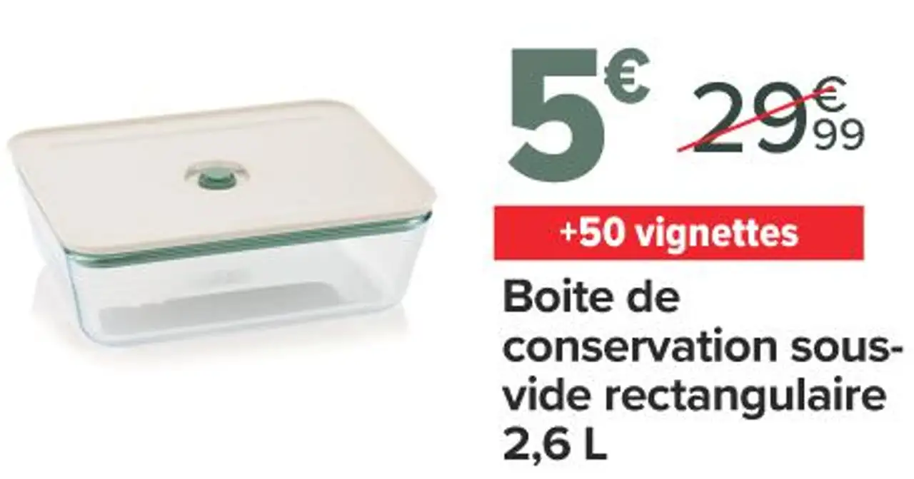 Pyrex Boîte de conservation sous-vide rectangulaire 2,6 L