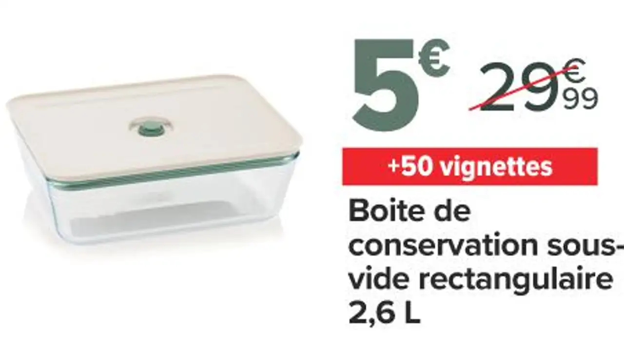 PYREX Boite de conservation sous-vide rectangulaire 2,6 L