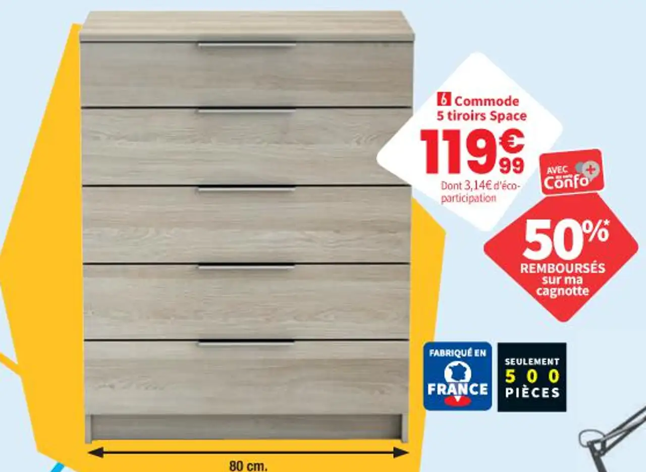 Commode 5 tiroirs Space