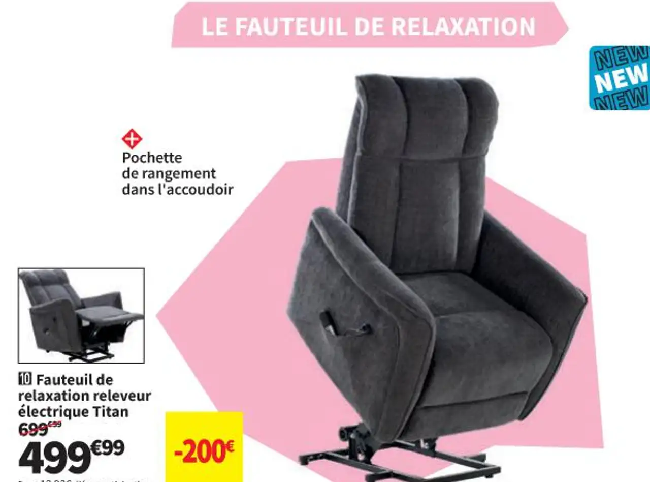 Fauteuil de relaxation releveur électrique Titan