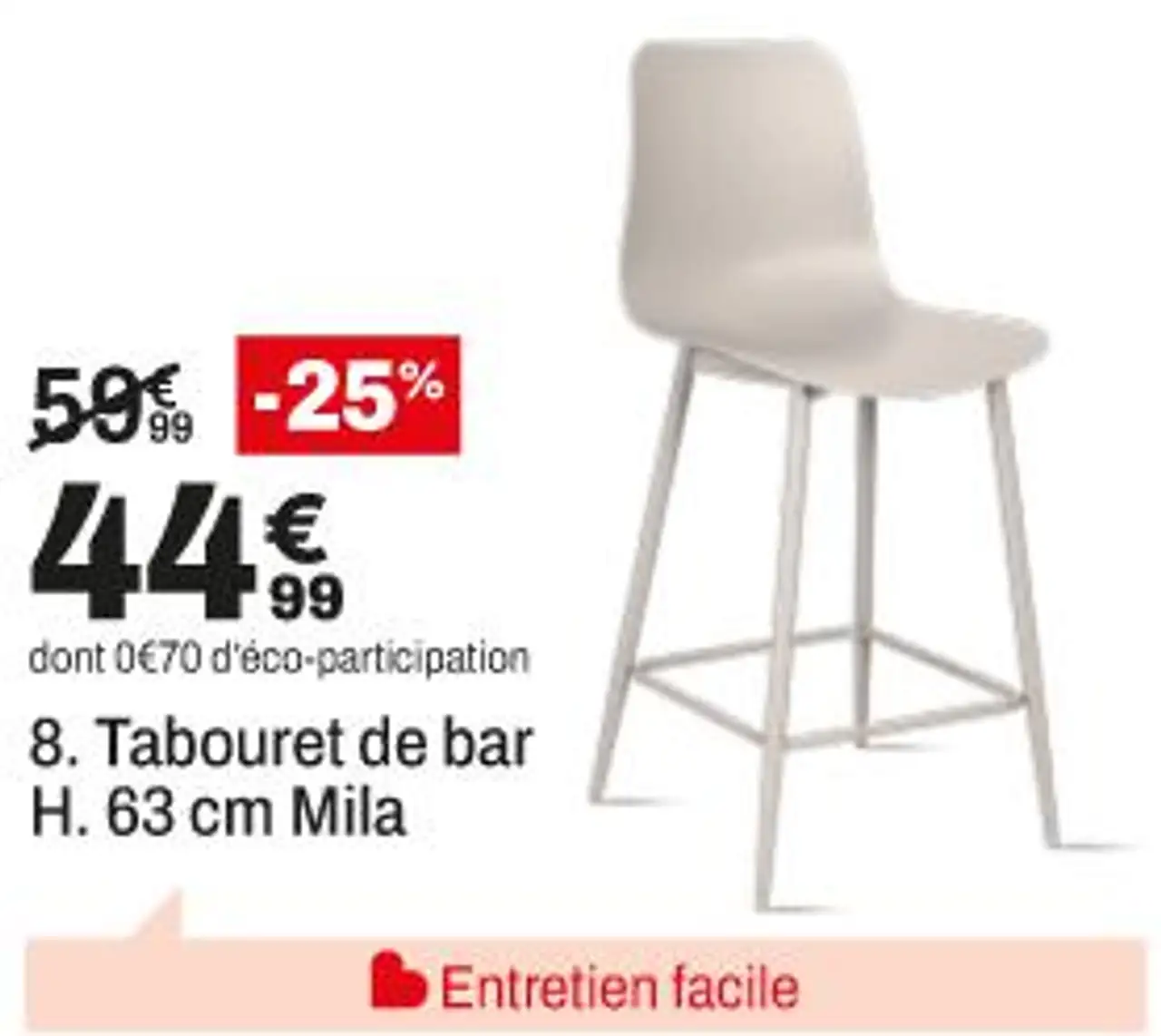 Tabouret de bar Mila