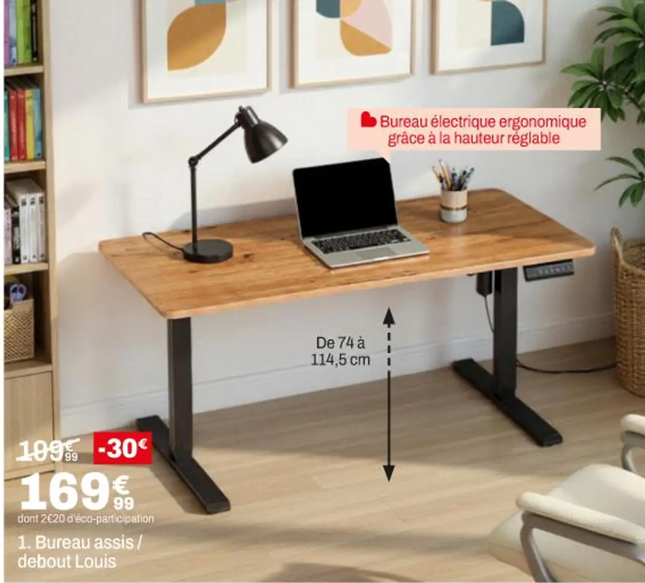 Bureau assis / debout Louis