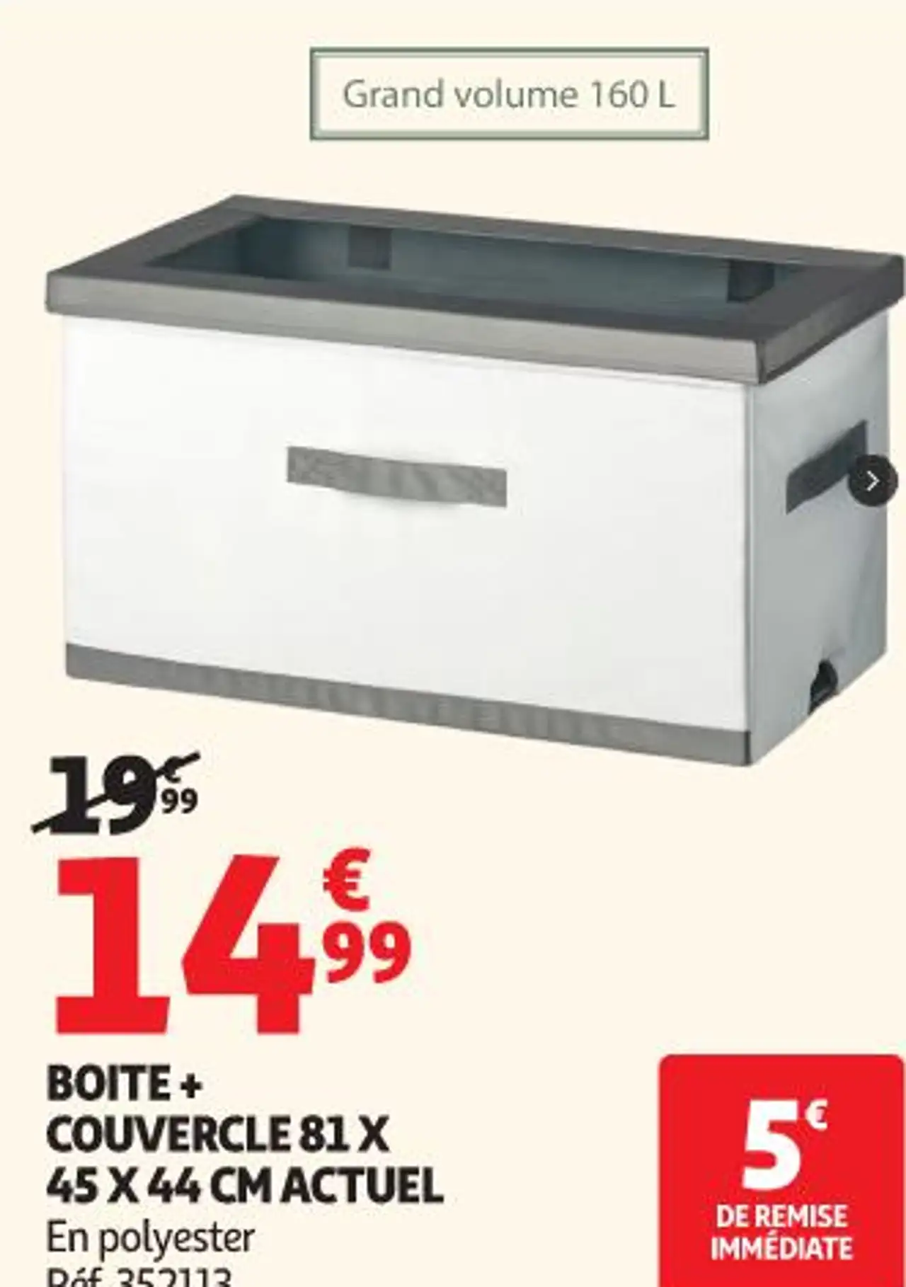 BOITE + COUVERCLE 81 X 45 X 44 CM ACTUEL