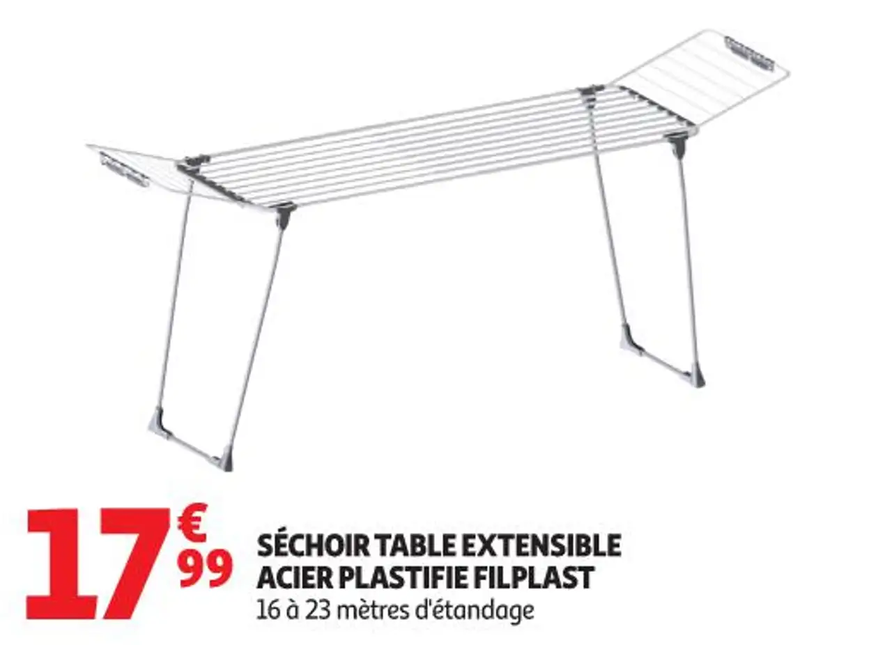 Séchoir table extensible acier plastifié Filplast