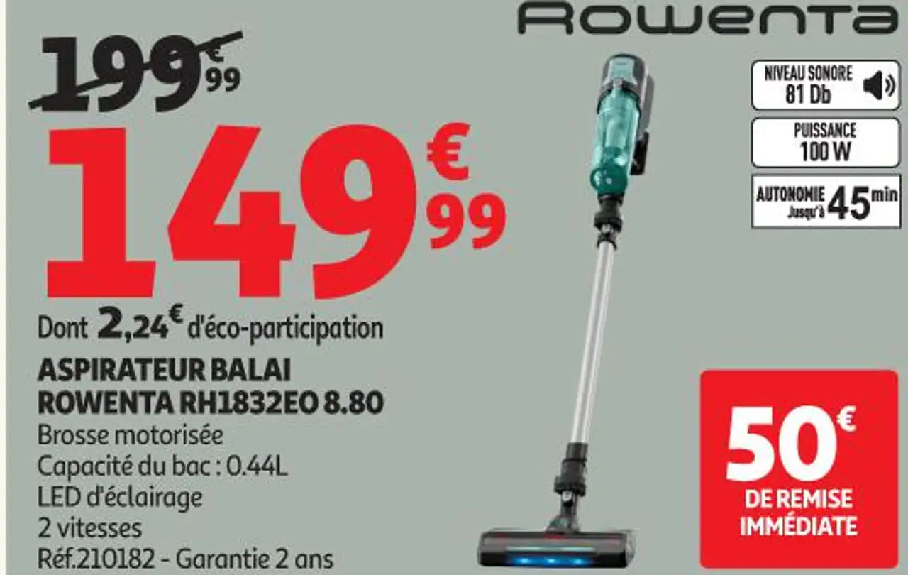 Aspirateur Balai Rowenta RH1832EO 8.80