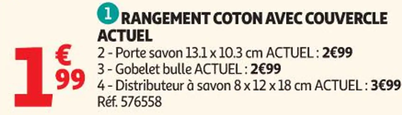Rangement coton avec couvercle ACTUEL