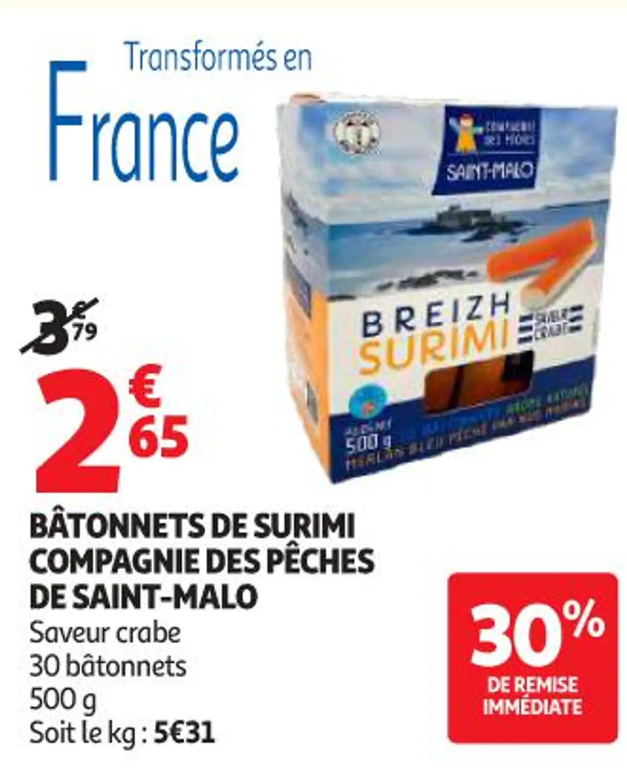 BÂTONNETS DE SURIMI COMPAGNIE DES PÊCHES DE SAINT-MALO