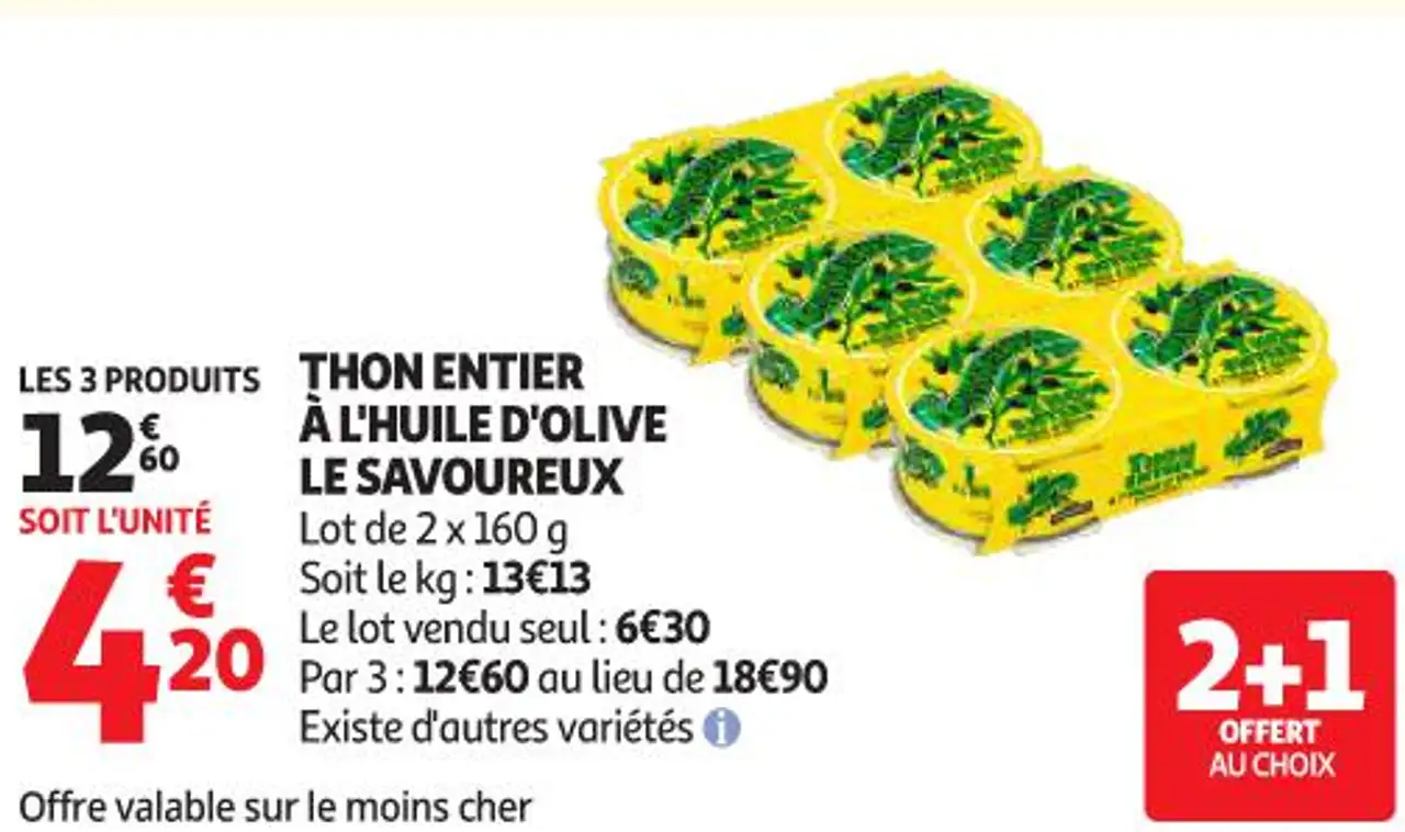 Thon entier à l'huile d'olive Le Savoureux